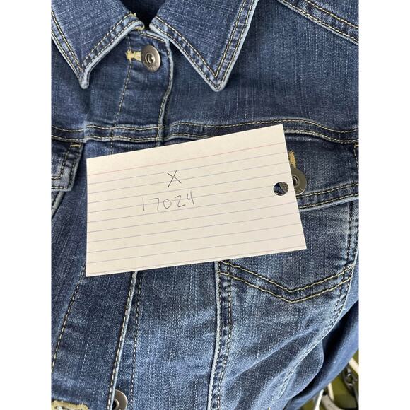 Wrangler Authentics denim jacket blue jean wome's medium dark wash western - Picture 13 of 14